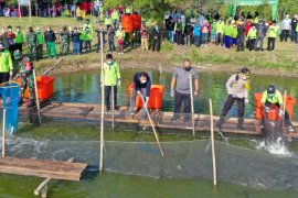 Sekitar 1,25 ton bandeng dipanen dari kawasan mangrove Surabaya