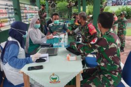 Kodim 1008/Tanjung ikuti  vaksinasi dosis kedua.