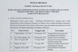 Pansel umumkan lima calon Dewas PDAM  Bengkalis