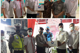 DPD Partai Perindo Langkat antarkan bantuan air mineral buat masjid
