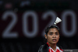 Tunggal putri Indonesia Gregoria sumbang poin pertama Tim Uber Indonesia lawan Prancis