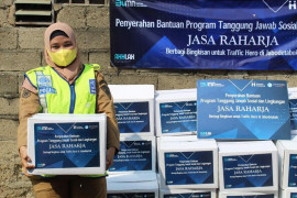 Jasa Raharja bersama Human Initiative salurkan 225 paket untuk "traffic hero"