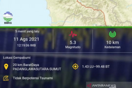 Gempa Paluta 5,3 Magnitudo terasa hingga Padangsidimpuan