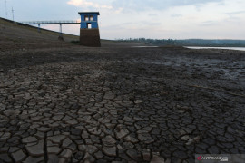 Air Waduk Dawuhan Madiun Menyusut
