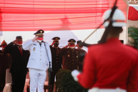 Upacara HUT Ke-76 Kemerdekaan RI di Kabupaten Kediri digelar dengan prokes ketat