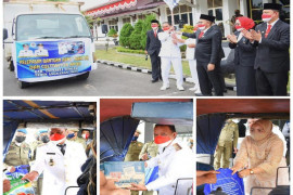 Perayaan HUT RI di Tapteng ditandai dengan pemberian bantuan untuk petani dan tukang becak