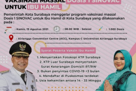 Besok, Vaksinasi massal dosis pertama ibu hamil digelar di Surabaya