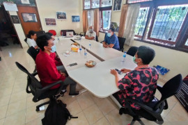 Mahasiswa ISI Denpasar-Bali kunjungi kantor biro LKBN ANTARA Bali