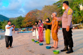 Pemdes dan BBC lepas anak penyu di Pantai Senggigi