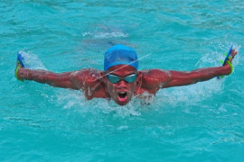 Latihan atlet renang NPC Jambi