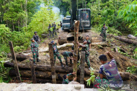 TNI/Polri perbaiki jembatan dirusak kelompok separatis di Maybrat
