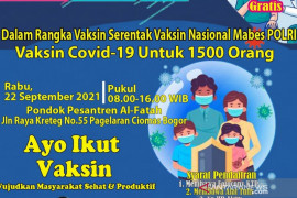 Mabes Polri dan KMI vaksinasi COVID-19 ribuan santri di Bogor
