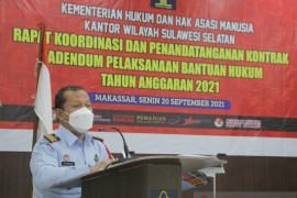Kemenkumham Sulsel gandeng 20 OBH tangani perkara litigasi dan nonlitigasi