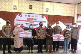 Polda Sumbar salurkan bantuan Rp240 juta untuk pedagang kecil