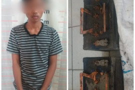 Polsek Salapian Langkat amankan pelaku pencurian baterai