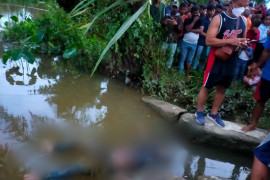Warga Teluk Meku Babalan Langkat dihebohkan dengan temuan mayat di Sei Pelawi