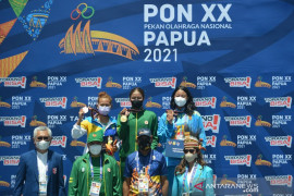 PON Papua-Atlet Jakarta-Jatim berbagi emas cabang renang terbuka PON Papua