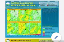 Kaltim berpotensi hujan sedang hingga lebat dalam enam hari