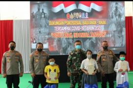 Polda Sumsel beri dukungan psikososial kepada anak-anak korban COVID-19