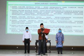 Ratusan calon kepala desa di Musi Banyuasin deklarasi Pilkades damai