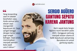 Sergio Aguero gantung sepatu karena jantung
