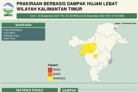 Kaltim waspada hujan lebat  kategori 4 dan 3