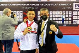 Indonesia sabet dua emas pada hari pertama  Kejuaraan Karate Asia 2021