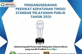 Ombudsman berikan penghargaan kepada lima kabupaten di Sulbar