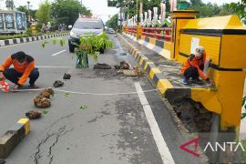 Tebing jalan nasional di Pamekasan longsor