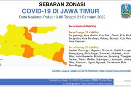 Sebelas kabupaten/kota di Jatim masuk zona oranye