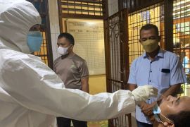 Polres Siantar gelar tes swab antigen bagi tahanan