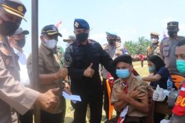 Dansat Brimob Polda Sumut motivasi Pramuka Palas, sukseskan vaksinasi massal