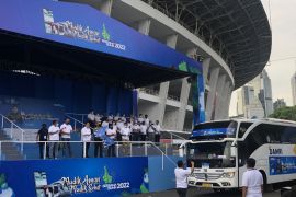 Menteri BUMN-Dirut Jasa Raharja lepas keberangkatan Mudik Bersama BUMN