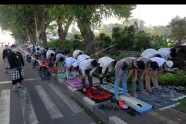 Suasana sholat id di Bali