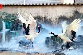 Kelompok pelukis mural China hias daerah perdesaan