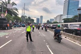 Ribuan buruh tinggalkan Gedung DPR usai berunjuk rasa