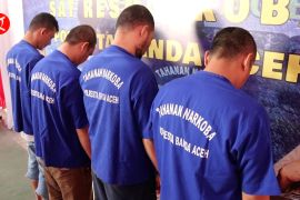 Dalam tiga bulan, &nbsp;Polresta Banda Aceh ringkus 74 pengedar narkotika