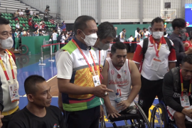 Menpora semangati timnas basket kursi roda usai lawan Filipina