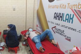 LKBN ANTARA Sumut gelar donor darah sambut HUT ke-77 Kemerdekan RI