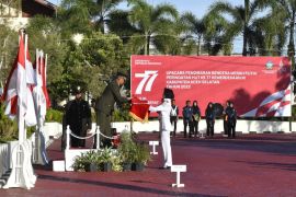 Dandim Aceh Selatan inspektur upacara penurunan bendera HUT RI