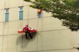 RSUI gelar aksi evakuasi pasien dengan teknik vertical rescue semarakkan HUT RI
