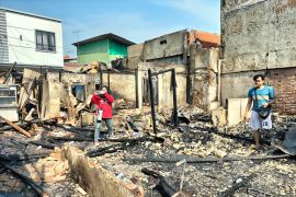 Kawasan permukiman Taman Sari terbakar