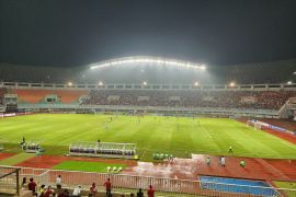 Stadion Pakansari terpantau baik jelang Indonesia vs Curacao