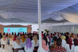 Ibu Iriana  mengajak ibu-ibu sosialisasikan "sadari"