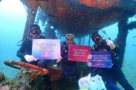 50 penyelam bersihkan sampah di Teluk Ambon, dukung Gerakan Nasional Bulan Cinta Laut