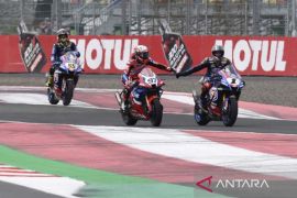 Kesenian "Gendang Beleq" memeriahkan WSBK Mandalika 2022.