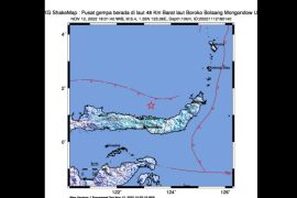Gempa dengan magnitudo 5,4 guncang Gorontalo Utara