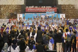 Livoli Divisi Utama 2022 - Tim bola voli putra Indomaret Sidoarjo pastikan gelar juara