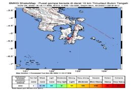 BMKG : Gempa dangkal kedalaman 6 km guncang wilayah Sangia Wambulu Sultra
