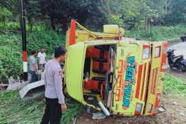 Rem blong, truk muatan 9 penumpang terguling di Sajang Lombok Timur